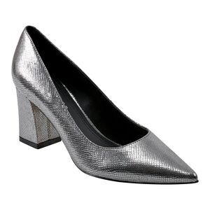 Marc Fisher LTD Women's Zala Pump, Pewter Snake Leather, SZ 7.5M, 12M-140S003